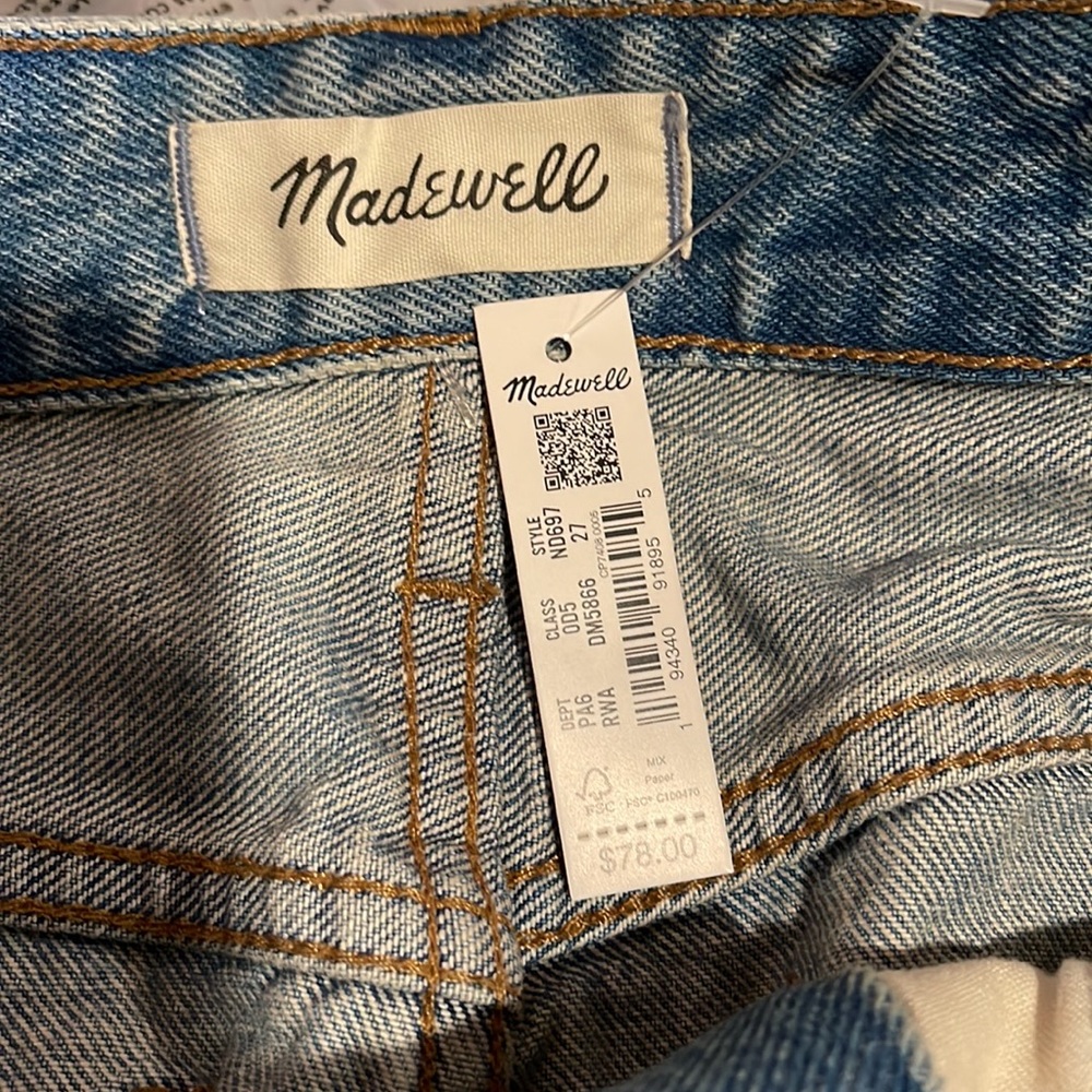 NWT Madewell Relaxed Destructed Edition Denim Shorts - Picture 4 of 6